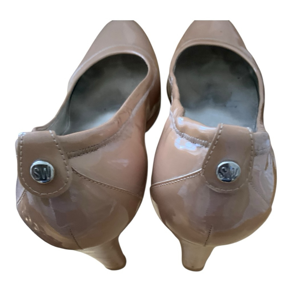 Stuart Weitzman Beige Patent Leather Heels Size 9 Medium - Picture 6 of 8
